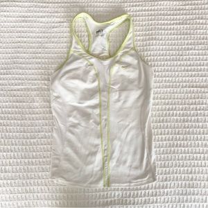Nike white and light lime green Racerback active tank size small